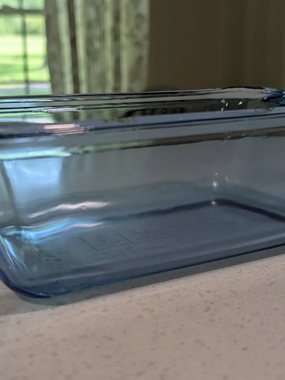 Vintage Anchor Hocking Blue Glass Loaf Pan - Durable Oven-Safe Bakeware